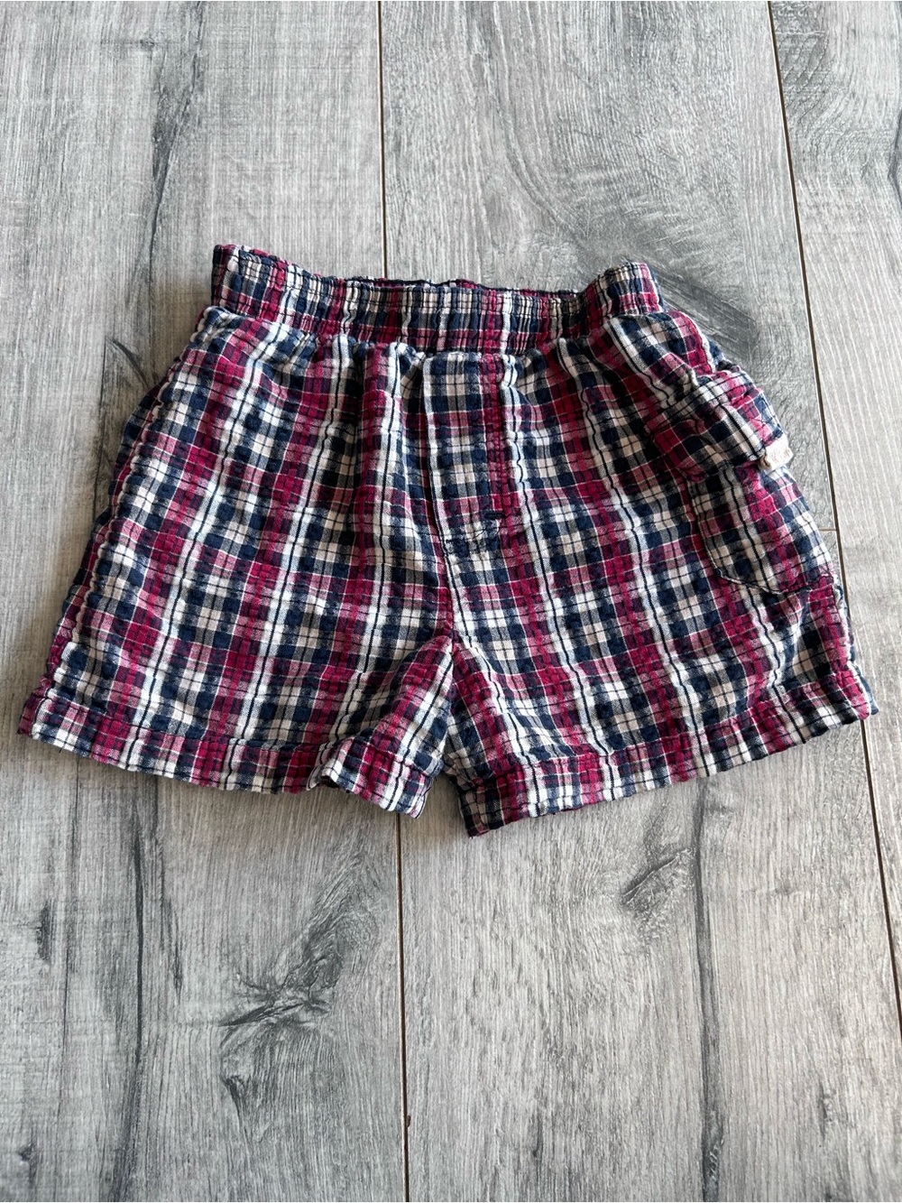 Rainbow  Tag Okie dokie Red, Navy & White Plaid Cargo Shorts